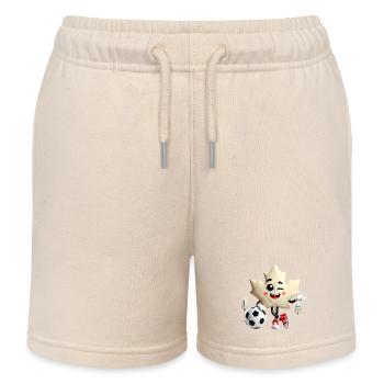 Kanada Maple Leaf Fußball Maskottchen - Kinder Organic Joggingshorts Mini Bolter von Stanley/Stella - Natur - Vorne