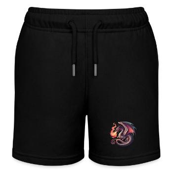 Dragon féroce crachant du feu Design - Short de jogging enfant bio Stanley/Stella - noir - Devant
