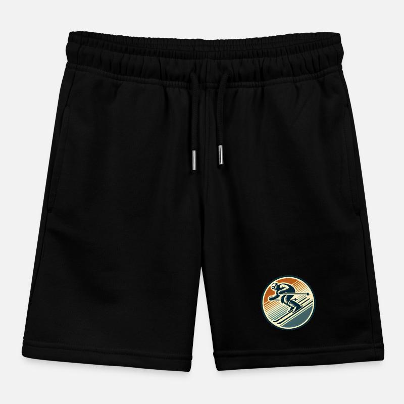 Conception de badge de ski rétro Short de jogging enfant bio Stanley/Stella