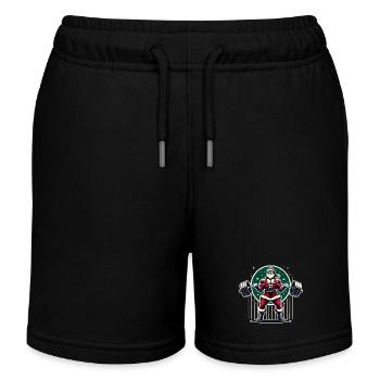 Santas Strong Snatch Powerlifting - Kinder Organic Joggingshorts Mini Bolter von Stanley/Stella - Schwarz - Vorne