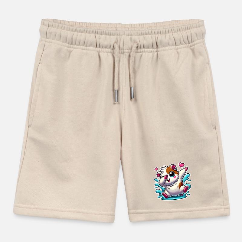 Dabbing cochon d’Inde dessin animé autocollant Short de jogging enfant bio Stanley/Stella