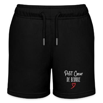 petit cœur de beurre - Short de jogging enfant bio Stanley/Stella - noir - Devant