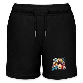 Pixel Gamer Life Manger Dormir Respawn - Short de jogging enfant bio Stanley/Stella - noir - Devant