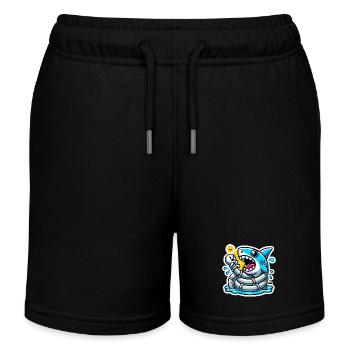 Lustiger Haibiss-Cartoon Sticker - Kinder Organic Joggingshorts Mini Bolter von Stanley/Stella - Schwarz - Vorne