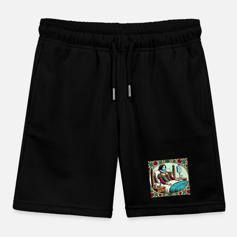 Funny Medieval Princess in Quarantine Kids Organic Sweat Shorts by Stanley/Stella