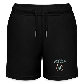 Petit miracle en route – Douce grossesse d - Short de jogging enfant bio Stanley/Stella - noir - Devant