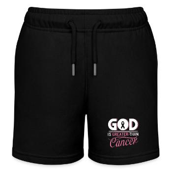 God is Greater Than Cancer - Kids Organic Sweat Shorts by Stanley/Stella - black - Front