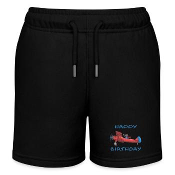 happy Birthday - Kids Organic Sweat Shorts by Stanley/Stella - black - Front