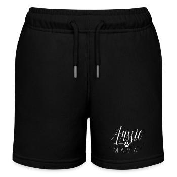 Australian Shepherd Aussie mom - Kids Organic Sweat Shorts by Stanley/Stella - black - Front