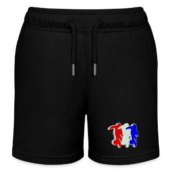 Children's Football 3D - Kids Organic Sweat Shorts by Stanley/Stella - black - Front
