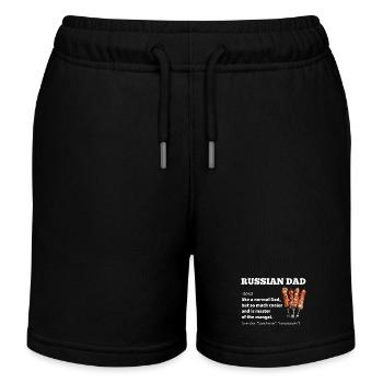 Russischer Vater Geschenk - Kinder Organic Joggingshorts Mini Bolter von Stanley/Stella - Schwarz - Vorne