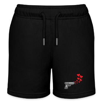 Cœur Liberté d’expression Amour Paix Humanité - Short de jogging enfant bio Stanley/Stella - noir - Devant