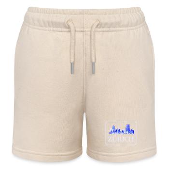 Silhouette bleue de Zurich Skyline - Short de jogging enfant bio Stanley/Stella - écru doux - Devant