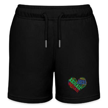 T-Shirt Abigail Herz Wortwolke Tag Wolke Collage - Kinder Organic Joggingshorts Mini Bolter von Stanley/Stella - Schwarz - Vorne