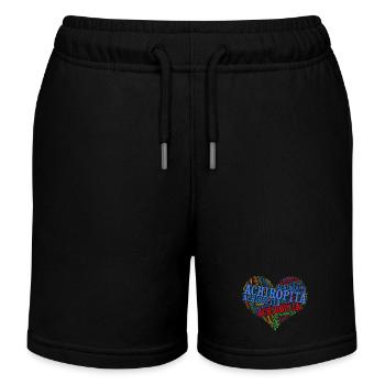 t-shirt Achiropita coeur nuage de mots t-shirt - Short de jogging enfant bio Stanley/Stella - noir - Devant