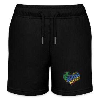 t-shirt Agnese mot nuage coeur idée cadeau - Short de jogging enfant bio Stanley/Stella - noir - Devant