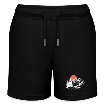 Sunset Peak Silhouette - Kinder Organic Joggingshorts Mini Bolter von Stanley/Stella - Schwarz - Vorne