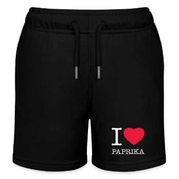 I LOVE PAPRIKA - Kinder Organic Joggingshorts Mini Bolter von Stanley/Stella - Schwarz - Vorne