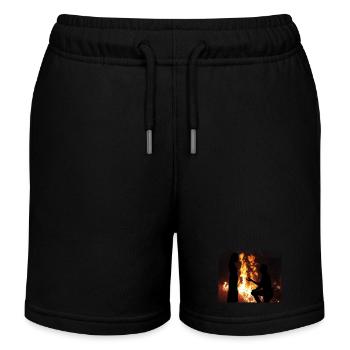 Silhouette de demande en mariage ardente - Short de jogging enfant bio Stanley/Stella - noir - Devant