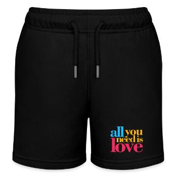 Alles, was du brauchst, ist Liebe - Kinder Organic Joggingshorts Mini Bolter von Stanley/Stella - Schwarz - Vorne