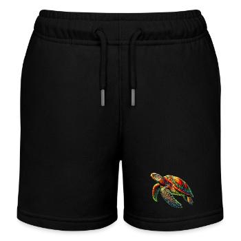 Meeresschildkröte - Kinder Organic Joggingshorts Mini Bolter von Stanley/Stella - Schwarz - Vorne
