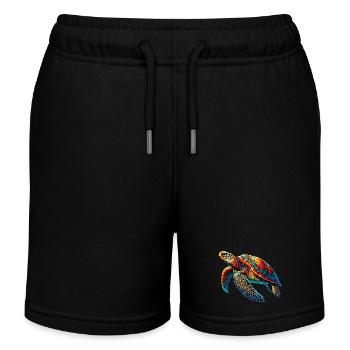 Sea turtle - Kids Organic Sweat Shorts by Stanley/Stella - black - Front