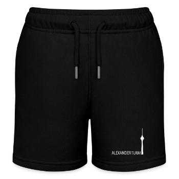 Funny Berlin TV Tower Silhouette Parody - Kids Organic Sweat Shorts by Stanley/Stella - black - Front
