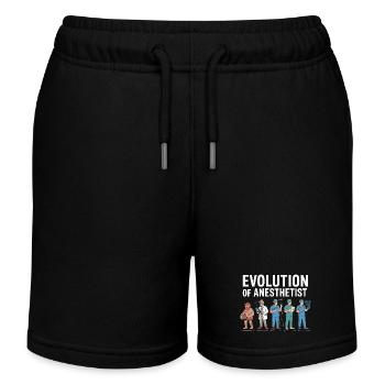 Evolution der Anästhesisten Illustration - Kinder Organic Joggingshorts Mini Bolter von Stanley/Stella - Schwarz - Vorne