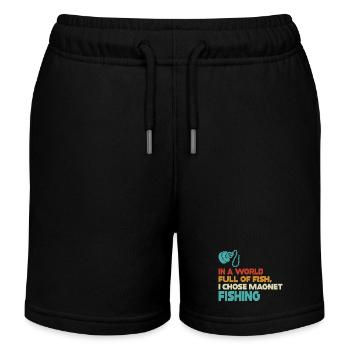 Neodym-Magnet zum Angeln, magnetischer Fischer - Kinder Organic Joggingshorts Mini Bolter von Stanley/Stella - Schwarz - Vorne