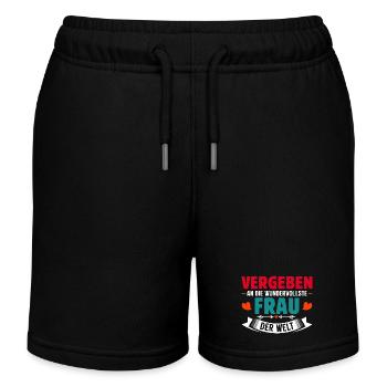 Malle VERGEBEN AN DIE WUNDERVOLLSTE FRAU - Kinder Organic Joggingshorts Mini Bolter von Stanley/Stella - Schwarz - Vorne