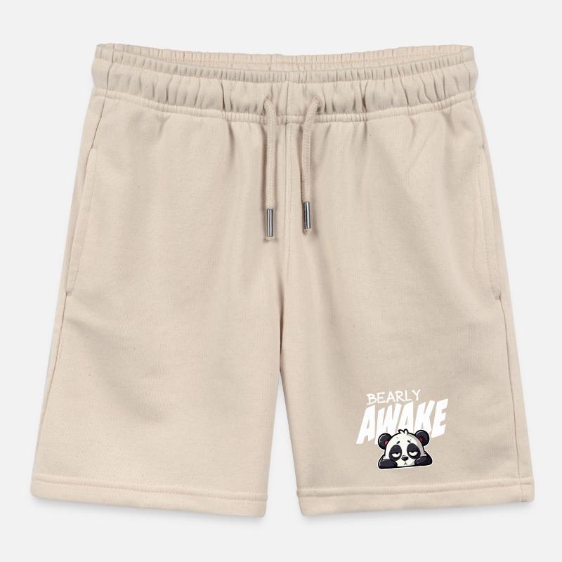 Sleeping Panda Barely Awake Kids Organic Sweat Shorts by Stanley/Stella