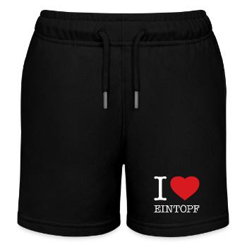 I love Eintopf - Kinder Organic Joggingshorts Mini Bolter von Stanley/Stella - Schwarz - Vorne