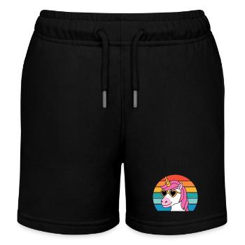 Fabelwesen Märchen Pferd Fantasie Buntes Einhorn - Kinder Organic Joggingshorts Mini Bolter von Stanley/Stella - Schwarz - Vorne