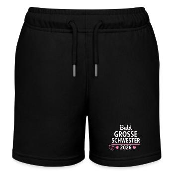 Big Sister 2026 – Sibling Love Soon - Kids Organic Sweat Shorts by Stanley/Stella - black - Front