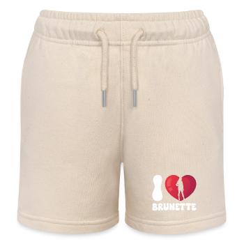 J’adore la silhouette en cœur brun - Short de jogging enfant bio Stanley/Stella - écru doux - Devant