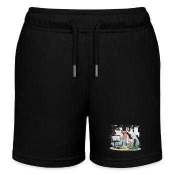Digital Graffiti Pony - Kids Organic Sweat Shorts by Stanley/Stella - black - Front