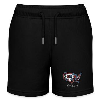 Open 24/7 Since 1776 - Kids Organic Sweat Shorts by Stanley/Stella - black - Front