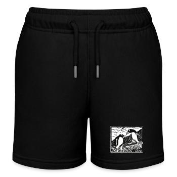 alpha beast penguins - Kids Organic Sweat Shorts by Stanley/Stella - black - Front