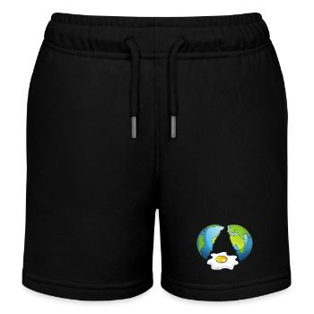 Planet Earth is an egg - Kids Organic Sweat Shorts by Stanley/Stella - black - Front