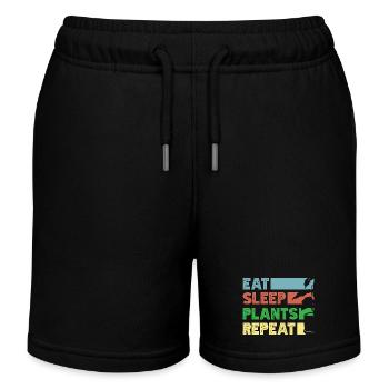 Amateur des plantes mange des plantes Plantes succulentes - Short de jogging enfant bio Stanley/Stella - noir - Devant