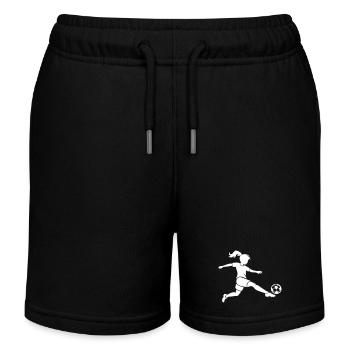 Silhouette féminine de football - Short de jogging enfant bio Stanley/Stella - noir - Devant