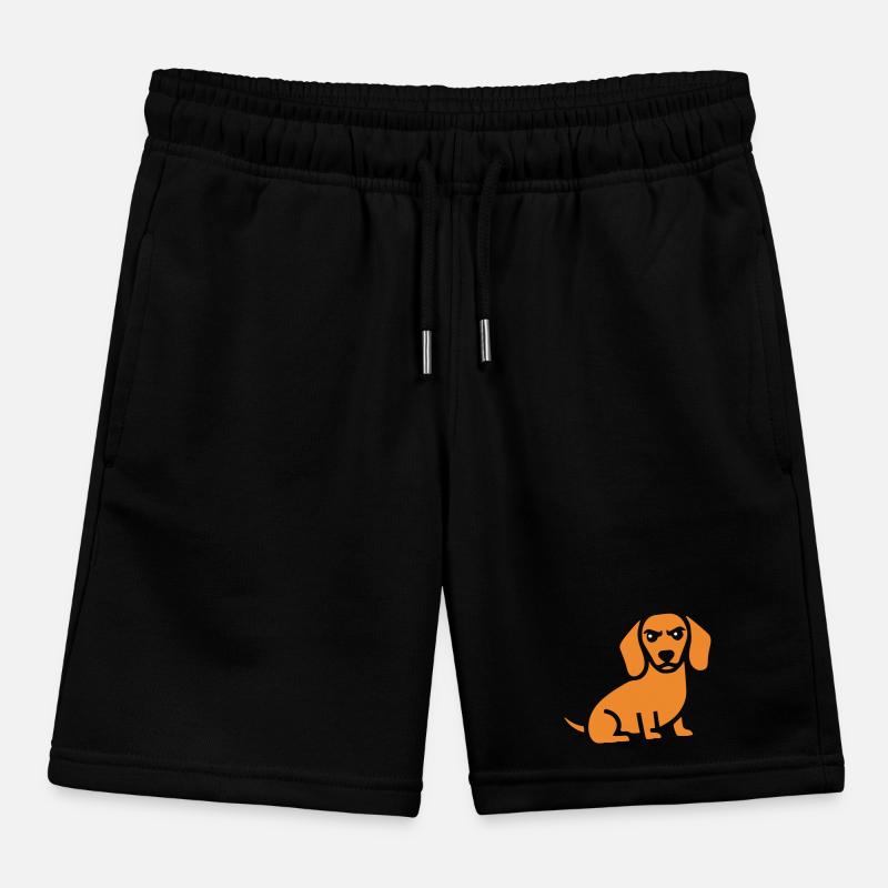 Dachshund Dog Flat Design Kids Organic Sweat Shorts by Stanley/Stella