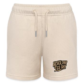 Gym Insider Bodybuilding Leg Day Joke Fitness - Kids Organic Sweat Shorts by Stanley/Stella - soft Ecru - Front
