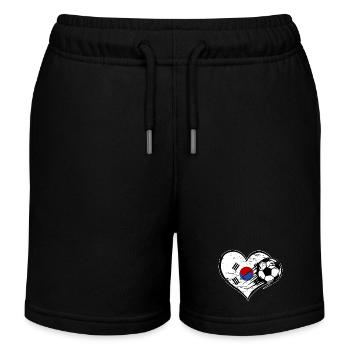 Flag football sud-coréen avec le cœur utilisé - Short de jogging enfant bio Stanley/Stella - noir - Devant