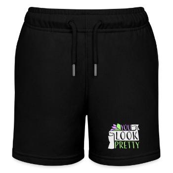 You Look Pretty Lustig Komplement Selbstliebe Logo - Kinder Organic Joggingshorts Mini Bolter von Stanley/Stella - Schwarz - Vorne