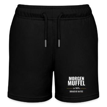 Morgenmuffel zu 100% – Brauche Kaffee - Kinder Organic Joggingshorts Mini Bolter von Stanley/Stella - Schwarz - Vorne