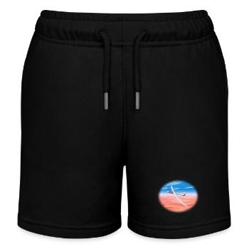 Glider over sandy desert - Kids Organic Sweat Shorts by Stanley/Stella - black - Front