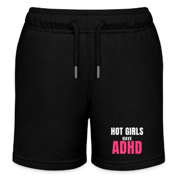 Les filles sexy ont un TDAH : un don à la mode pour femmes - Short de jogging enfant bio Stanley/Stella - noir - Devant