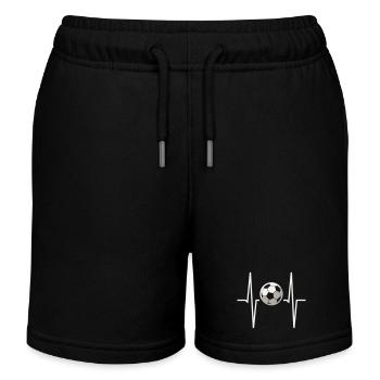 Football Rythme cardiaque ECG Moniteur de fréquence cardiaque Fan de football - Short de jogging enfant bio Stanley/Stella - noir - Devant