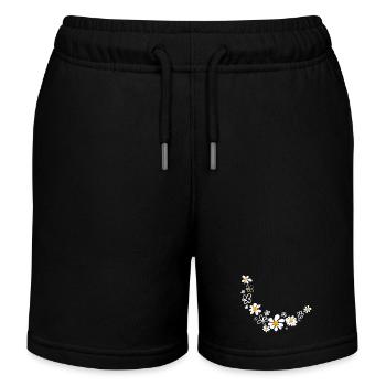 Guirlande florale - Short de jogging enfant bio Stanley/Stella - noir - Devant